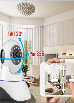 WiFi Security Camera IP Wireless Alarm Camera Rotatable - White - siopashop.ie