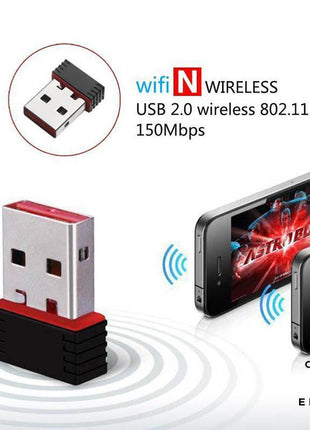 USB Dongle USB WiFi Dongle Mini Wireless Network Adapter 300Mbps 802.11n - siopashop.ie