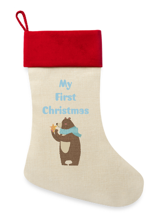 Baby's First Christmas Stocking - natural/classic red 