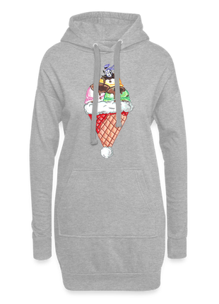 Original Design Hoodie Dress - heather grey