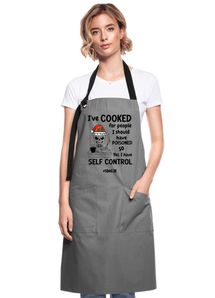 Funny Christmas Artisan Apron - grey/black