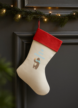 Baby's First Christmas Stocking - natural/classic red 