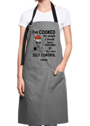 Funny Christmas Artisan Apron - grey/black