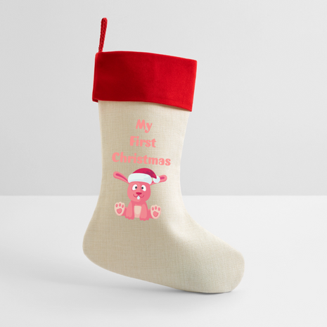 Baby's First Christmas Stocking - natural/classic red 