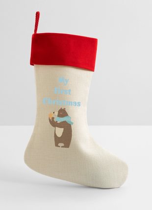 Baby's First Christmas Stocking - natural/classic red 