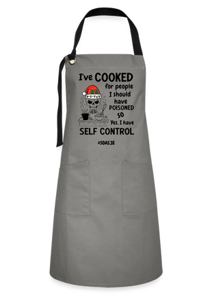 Funny Christmas Artisan Apron - grey/black