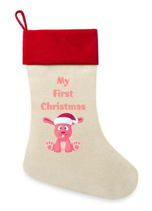 Baby's First Christmas Stocking - natural/classic red 