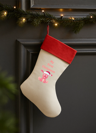 Baby's First Christmas Stocking - natural/classic red 