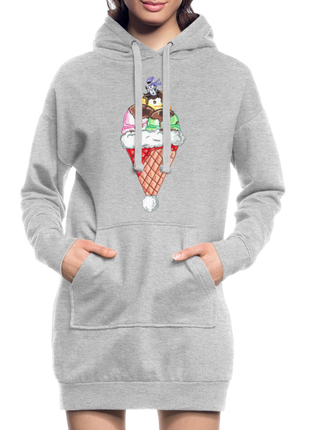 Original Design Hoodie Dress - heather grey