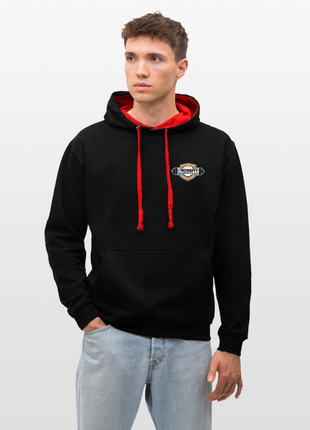 Crossfit Contrast Colour Hoodie - black/red