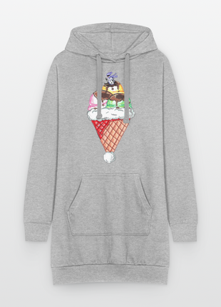 Original Design Hoodie Dress - heather grey