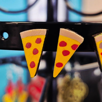 Handcrafted Pizza Stud Earrings