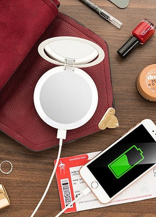 3 in 1 Pocket Mirror Pocket Mirror, Power Bank with Light - siopashop.ie