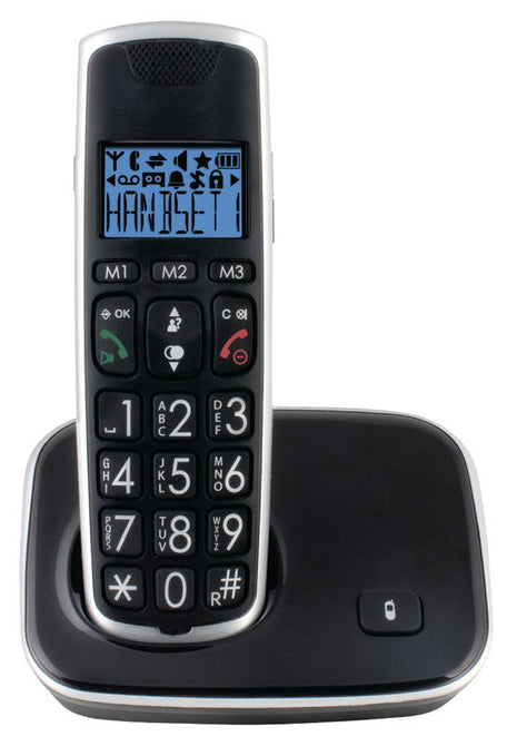 Home Phone Big Button Phone - Black/Silver - siopashop.ie