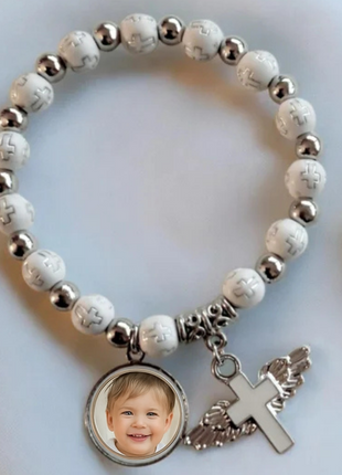 Personalised Pearl Bracelet with Cross Detail