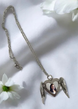 Personalised Diamante Angel Wings Lockets