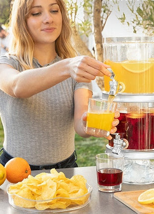 Double Drink Dispenser Double Drink Dispenser with Ice Tank and Snack Tray - siopashop.ie