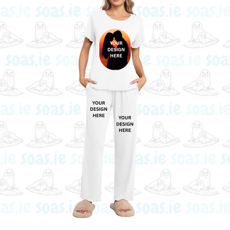 Custom Womens Soft Short Sleeved Loungewear